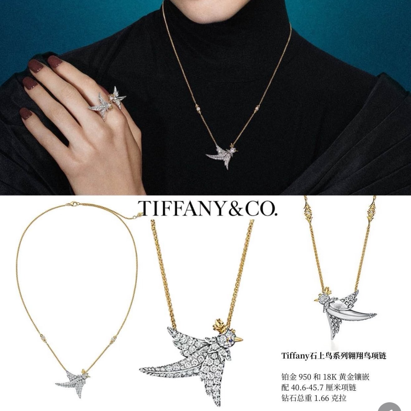 قلادة Tiffany & Co. Bird on a Rock طائر على الصخرة الأيقوني